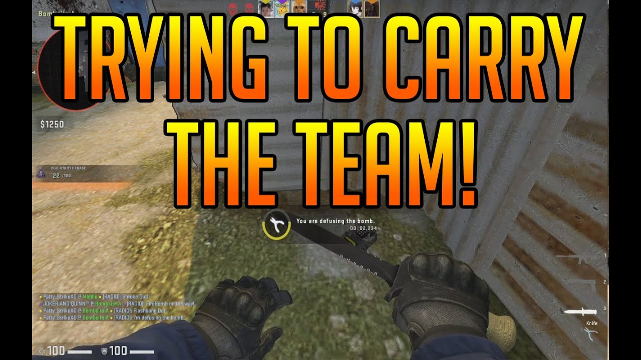 CS:GO - TRYING TO CARRY THE TEAM - YouTube