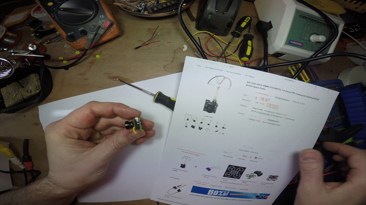 AIO 5.8ghz 40CH FPV Camera how to wire into OSD