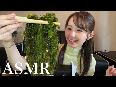 【ASMR】海ぶどうの咀嚼音が超きもちいい??바다포도 SEA GRAPES 音フェチ