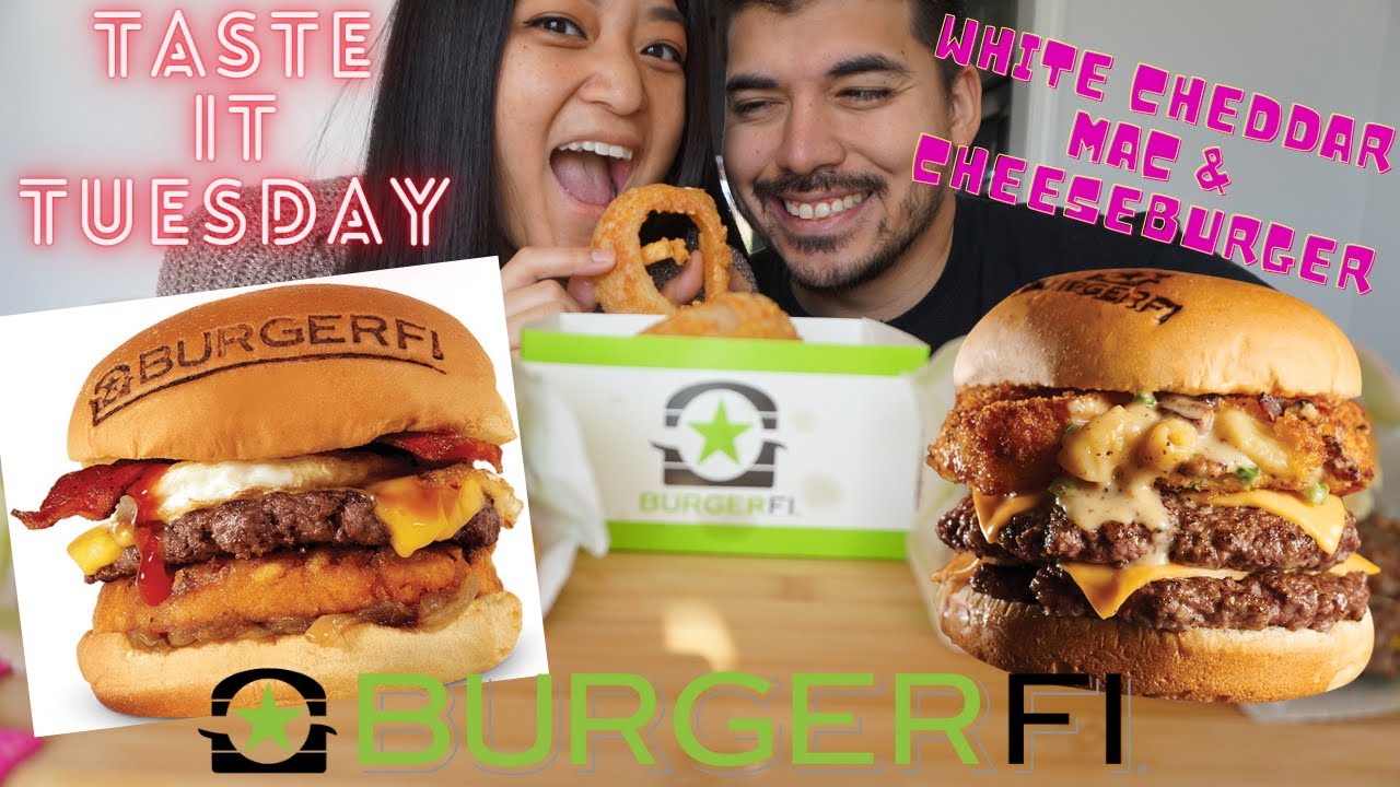White Cheddar Mac & Cheeseburger|BURGERFI|Taste It Tuesday|Taste Test & REVIEW