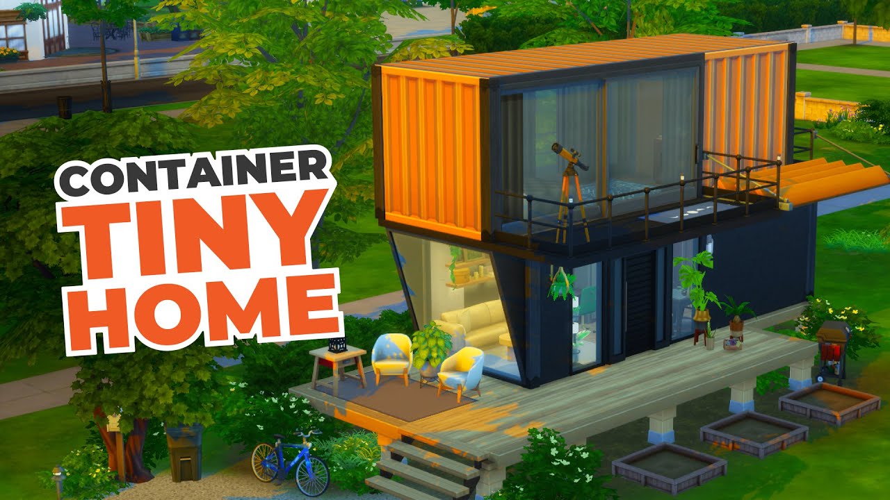 I built a Tiny Container House in The Sims 4 - YouTube