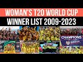 Complete List of Women's T20 World Cup Winners (2009-2023) π