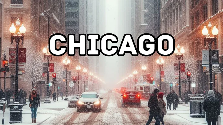 CHICAGO Snowfall walking Tour - Snow Walk 2024 Downtown Chicago 4k 60fps ASMR
