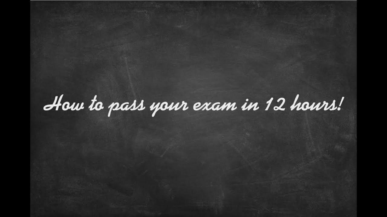 How to pass your exam in a DAY or less! - YouTube