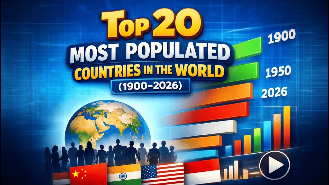 Top 20 Most Populated Countries in the World (1900-2026) - YouTube