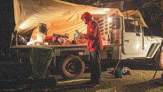 Alone Camping in The Rain - Living Out Of An Old Truck