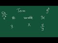 Learn Algebra - Video 1 - Identifying Terms in Expressions