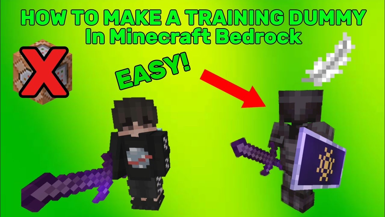 How to make a Training Dummy in Minecraft Bedrock without Commands