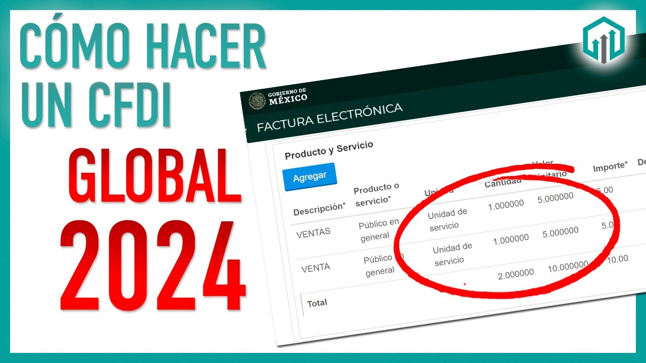 Cómo hacer un CFDI GLOBAL 2024 o FACTURA GLOBAL en el portal del SAT