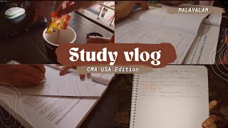 Exam prep🚶♀️Sttudy Vlog🌷| CMA Aspirant | Malayalam