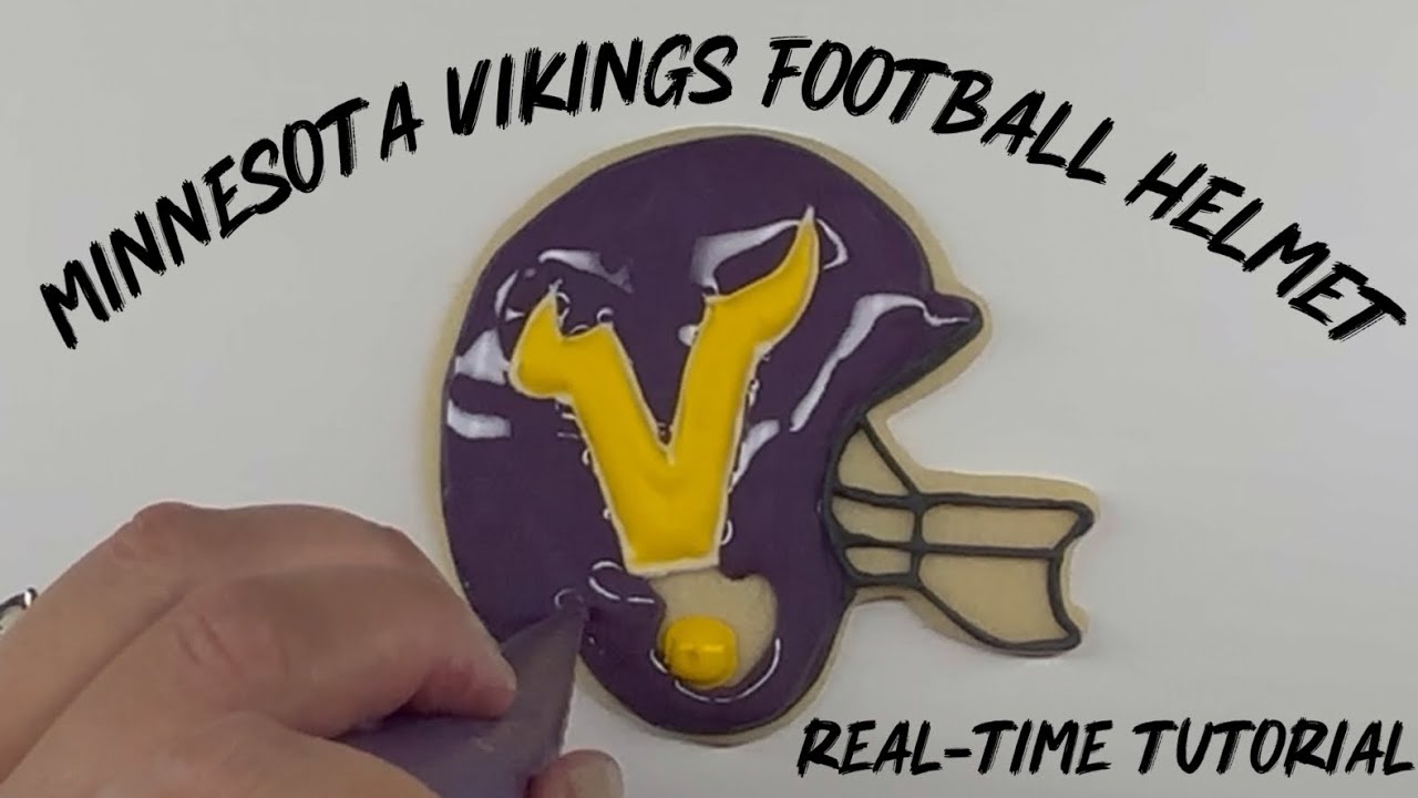 Minnesota Vikings Football Helmet - Decorated Sugar Cookie Tutorial in Real Time