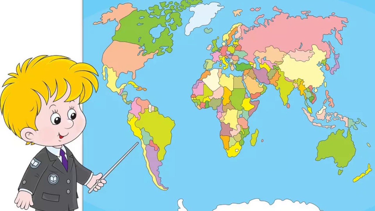 Карта мира мультяшная