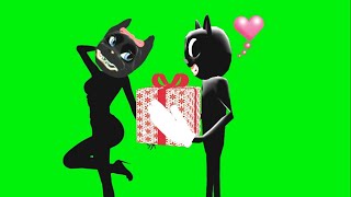 Cartoon cat GIFT....? Green screen [ trevor henderson ]