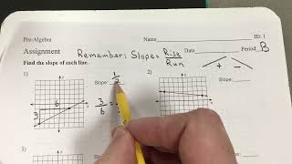 Finding the slope of each line