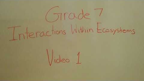 Grade 7 - Science | Interactions Within Ecosystems | Video 1 - Intro to this Unit