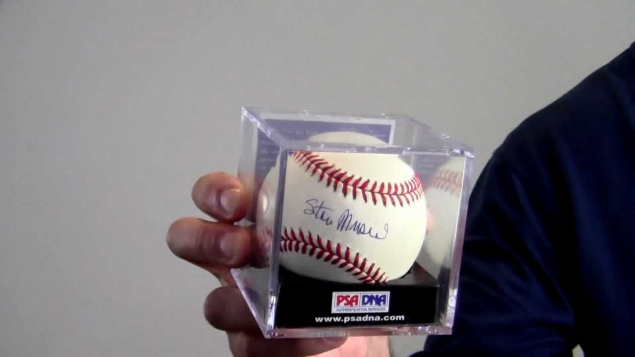 Stan Musial Autographed Baseball - PSA Graded 8