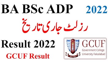 BA BSc ADP Part 1 & 2 1st Annual 2022 Exams Result Declared Date GCUF | ADA ADS Result GCUF 2022