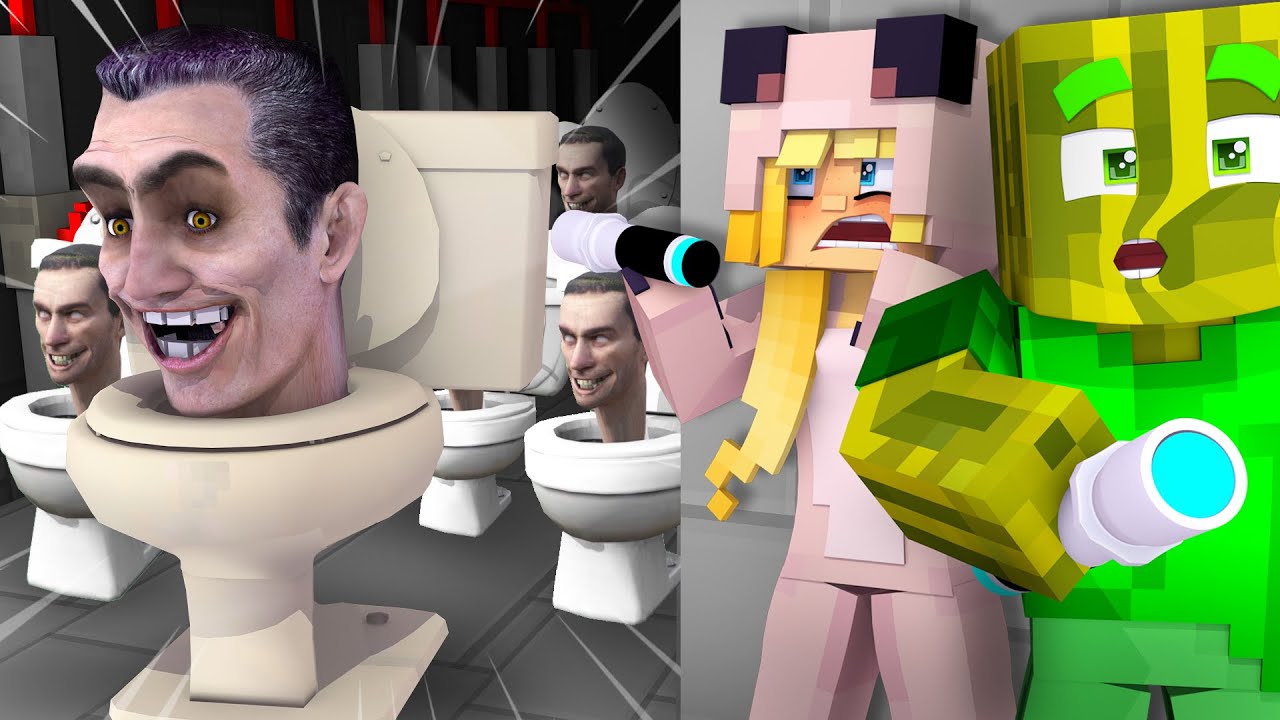 24 STUNDEN bei SKIBIDI TOILET ÜBERNACHTEN?! - Minecraft MONSTER VILLA