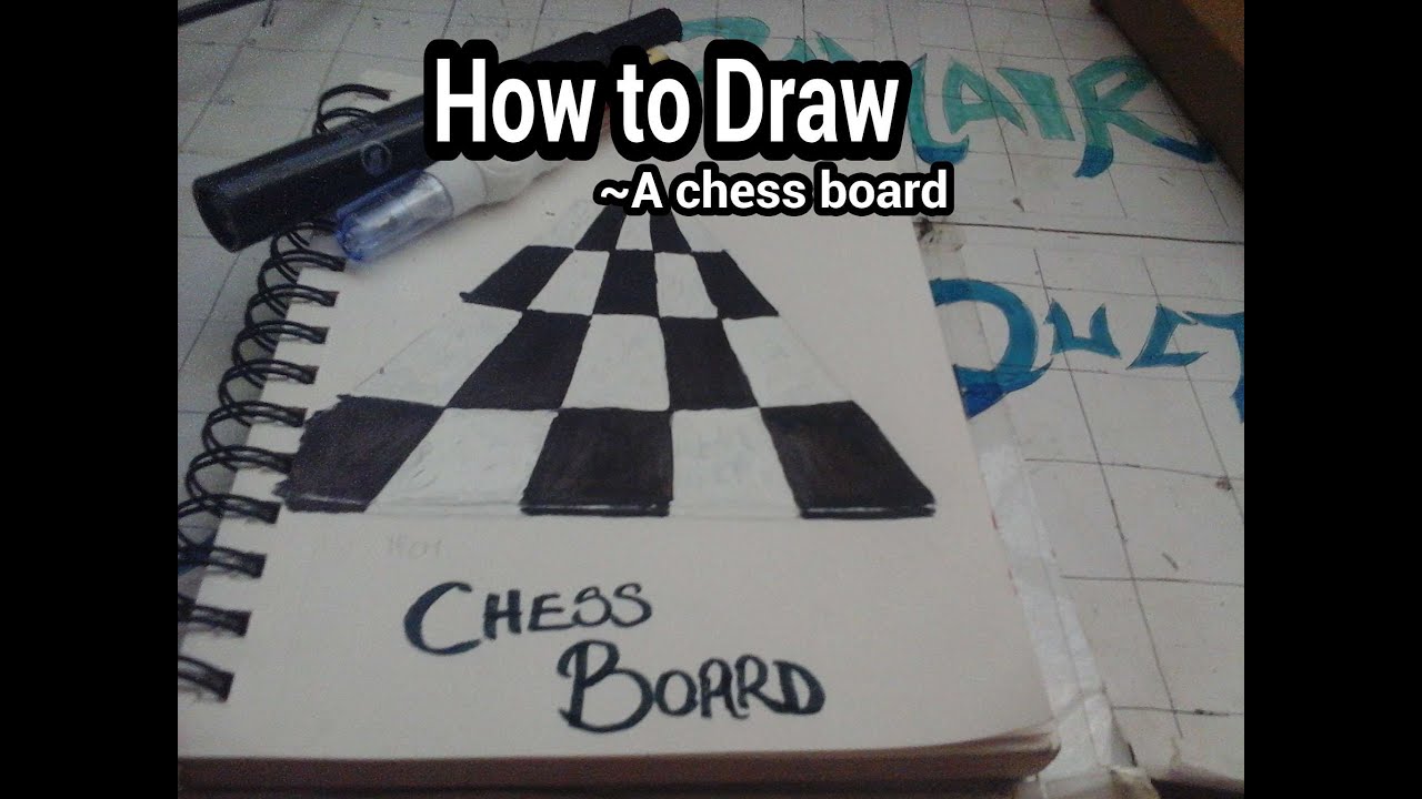 How to Draw- A Chess board (in perspective) - YouTube