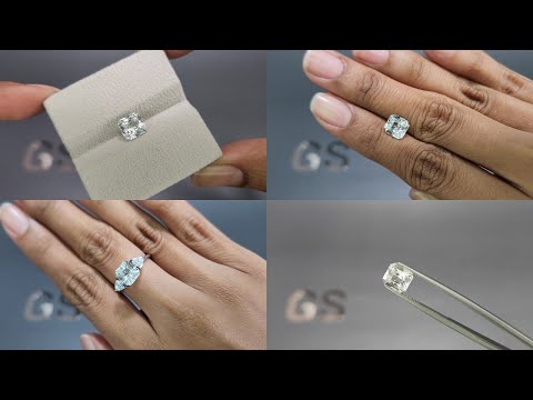 White sapphire radiant cut  2.51 carats, Sri Lanka Video  № 1