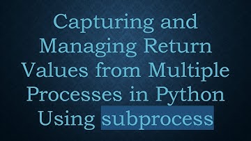 Capturing and Managing Return Values from Multiple Processes in Python Using subprocess