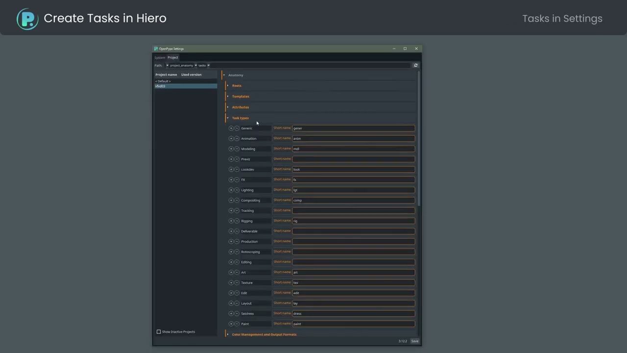 Creating Tasks in Hiero with OpenPype / AYON