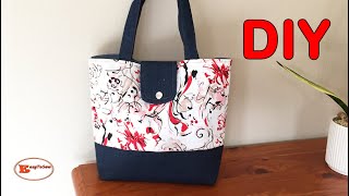 DIY How to make tote bag with divider pattern | Adding divider to tote bag | DIY Divided tote bag
