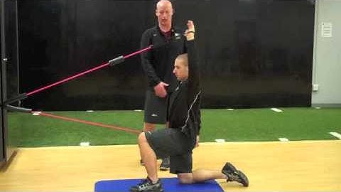 3 x 1 Half-Kneeling Cervical Rotation (shoulder Flex and Ext) with Pattern Assistance with Cook Band