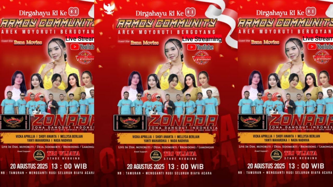 LIVE ZONADA MUSIC ARMOY CUMMUNITY AREK MOYORUTI BERGOYANG -DIRGAHAYU RI KE-80 DS. SIDOMUKTI BRONDONG