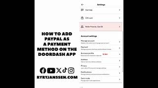 How to add PayPal as a payment method on the DoorDash app