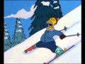 Homer fait du ski