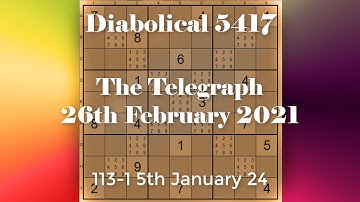 113 1 Sudoku Puzzle The Telegraph   Diabolical 5417