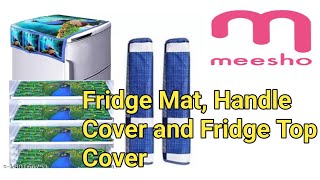 Fridge Cover | Fridge Combo 4 Fridge Mat, 2 Handle Cover and 1 Fridge Top Cover | Refrigerator Cover