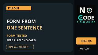 Fillout Tutorial: Build a Form From One Sentence With AI (Free Plan Tested) Update