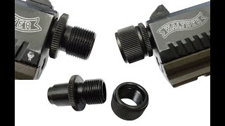 M8x.75--1/2x28 Adapter with Thread Protector Walther P22 S & W M&P22