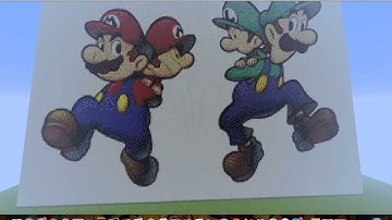 Minecraft pixel art: mario & luigi