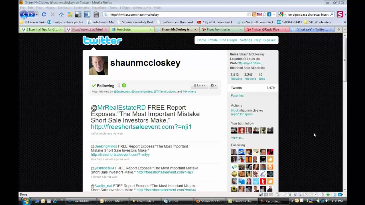 Twitter @ Reply Automation Bot - JustinMcClelland.com