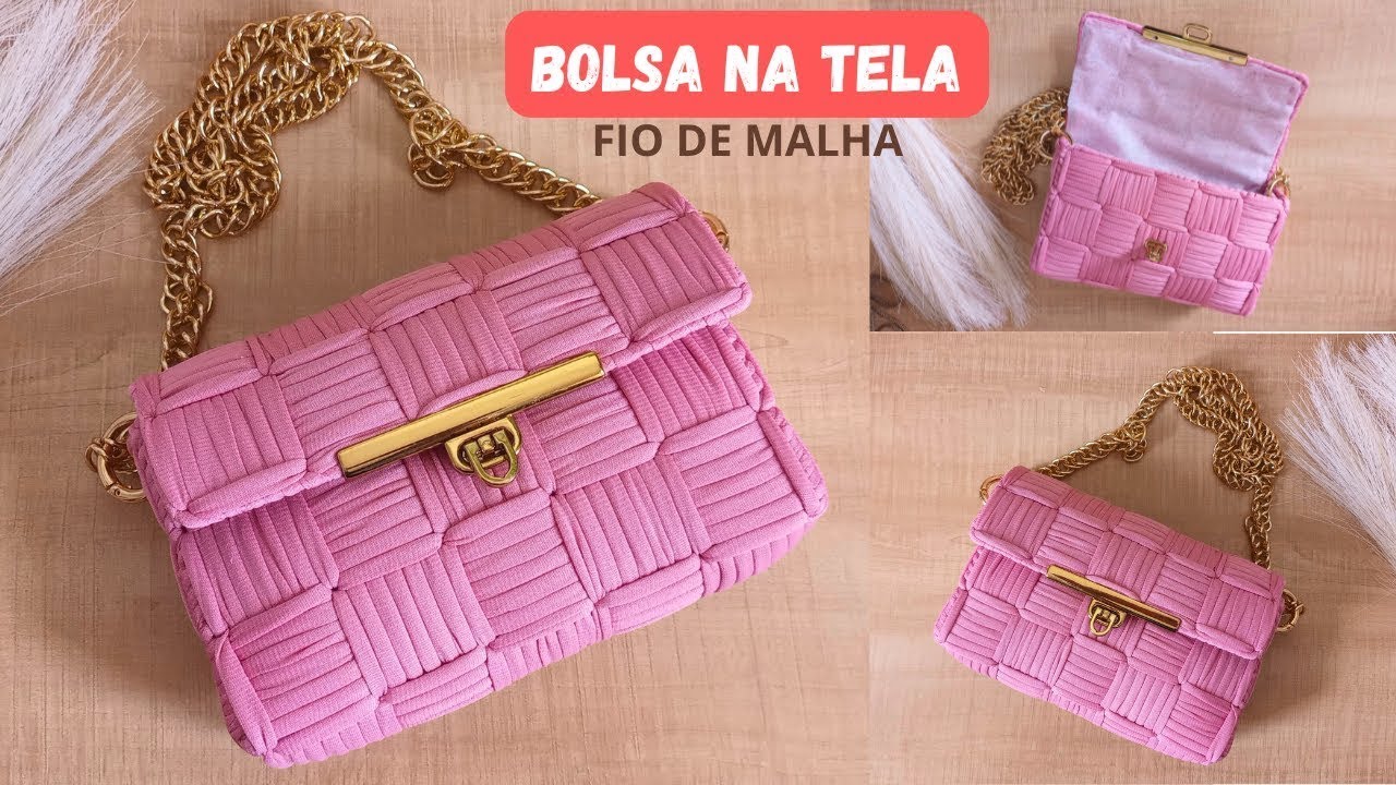 BOLSA NA TELA COM FIO DE MALHA E PRECIFICAÇÃO PASSO A PASSO  #plasticcanvas