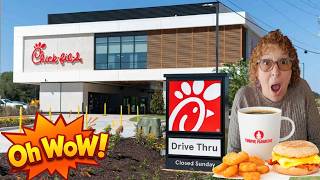 Eating Chick-fil-A s FIRST Elevated Two Story Drive-Thru for Breakfast in McDonough Georgia