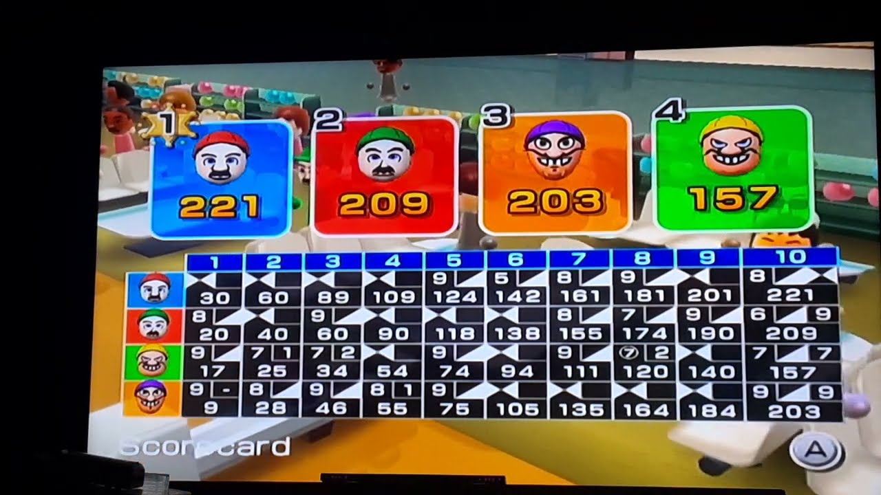 Wii Sports - Bowling: 4-Player Match #2 (Super Mario Edition) wii sports