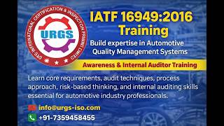 IATF 16949:2016 Awareness & Internal Auditor Training | Master Automotive Quality Management Systems