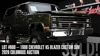 SOLD! 1986 Chevrolet K5 Blazer - BARRETT-JACKSON 2026 COLUMBUS AUCTION