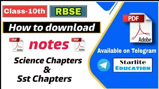 How to download notes ?? Class-10th  | RBSE | Science & Sst Chapters l screenshot 2