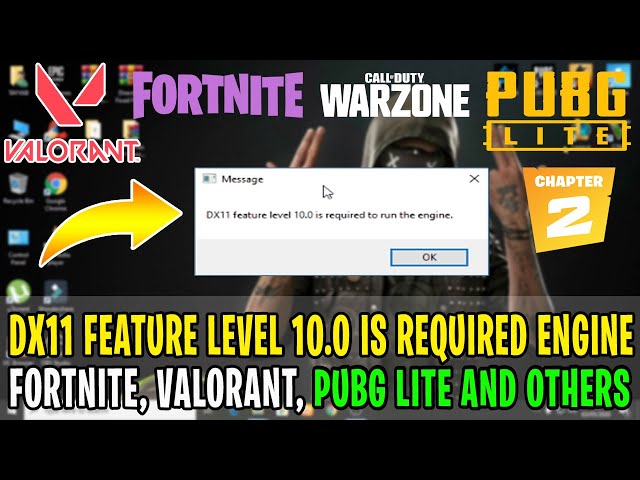 How To Fix Dx11 Feature Level 10 0 Is Required To Run The Engine Fortnite Chapter 2 Valorant Pubg Youtube