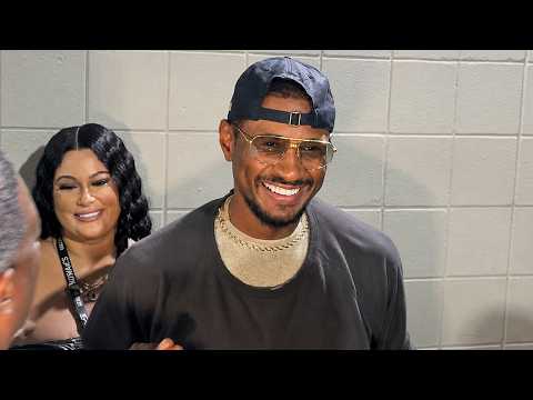 Usher arrives to SUPPORT Claressa Shields ahead of fight vs Kaye Scott!