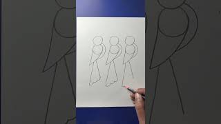 Simple and easy three birds drawing with 888