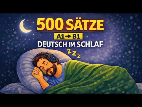 Deutsch lernen im Schlaf | 500 ganze Sätze für Alltag & echte Gespräche (A1–B1)