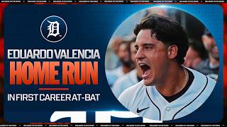 DEBUT DINGER IN DETROIT! 🔥 Eduardo Valencia hits a home run in his FIRST CAREER AT-BAT! 😤