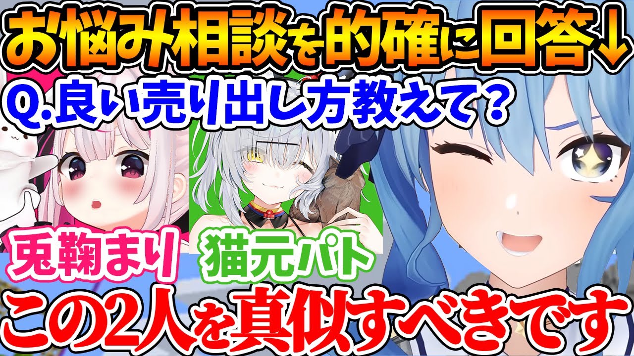 売り込み方に悩んでいる方に参考にすべき人を列挙してアドバイスするすいちゃん【ホロライブ/切り抜き/VTuber/ 星街すいせい / 兎鞠まり / 猫元パト 】