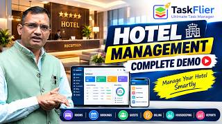 TaskFlier Hotel Management Software | Complete Demo in Hindi | Hotel Booking, Rooms & Billing screenshot 4